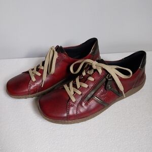 remonte TEX Red Leather Lace-Up Sneakers Size 39EU / 8US